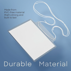 Badge Holder Clear ID Card Holder with Adjustable String, with Paper Inserts 4x3 (100/pack) PVC-Free - #DAB153-OP