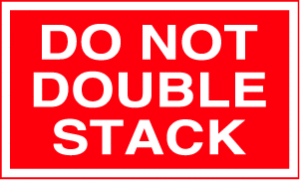 "Do Not Double Stack" Labels 3" x 5" Red & White (500/roll) - DAB087-L