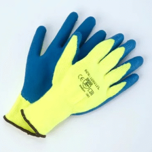 Gloves Blue Textured Rubber on Hi-Viz Fleece Liner - DAB123-G