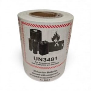 Lithium Battery Label 5" x 6.375" UN 3481 PI996 (500/roll) 2 colour 3" Core  - DAB095-L