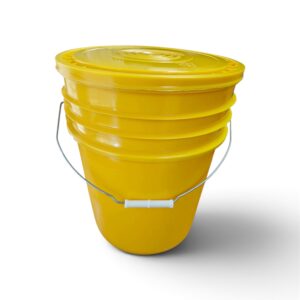 Pail Plastic Yellow 5 U.S.gal with Snap-on Lid #DAB275-P