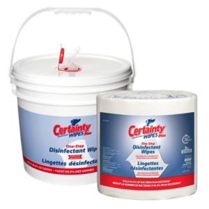Disinfectant Wipes Certainty® Plus Large Roll w/ Dispenser Bucket 8”x6”, 800/roll  #DAB255-W