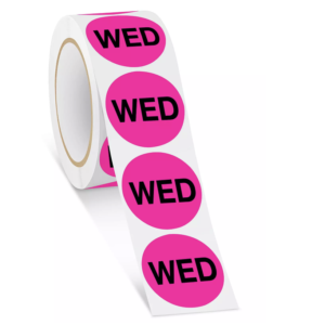 2" Circle Stickers "WED" 500/roll #DAB259-L