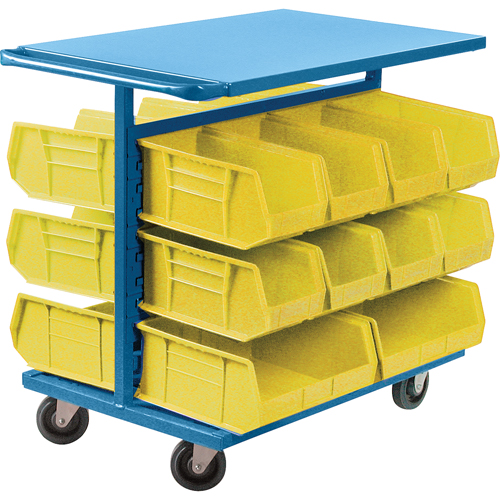 Bin Cart with Bins, Double-sided, 20 Bins, 24" W x 38-1/2" D x 36-1/2" H - CB368