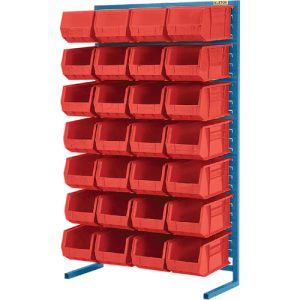 Single-Sided Stationary Bin Rack, 36" W x 12" D x 61" H, 28 Bins - CB655