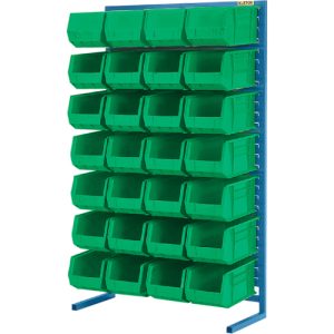 Single-Sided Stationary Bin Rack, 36" W x 12" D x 61" H, 28 Bins - CB685