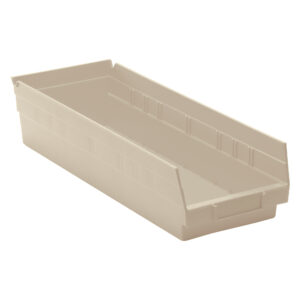 Shelf Bins, 6-5/8" W x 4" H x 17-7/8" D, Beige, 40 lbs. Capacity - #CD021