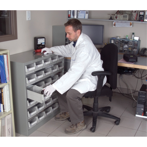 KPC-HD Heavy-Duty Parts Cabinet, Galvanized Steel, 30 Drawers, 34-3/5" x 15-7/10" x 34-3/5", Grey - CF323 - Image 2