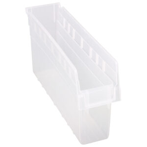 Store-Max Shelf Bins, 4-3/8" W x 8" H x 17-7/8" D, Clear, 56 lbs. Capacity - #CF883