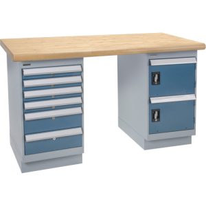 Heavy-Duty Workbench, Door & Drawers, 1500 lbs. Cap., 60" W x 30" D, 34" H - FM996