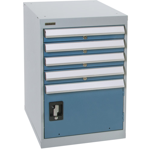 Pedestal Workbench with One Door & Four Drawers, 4 Drawers, 18" W x 21" D x 28" H - FH670