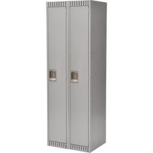 Lockers, Bank of 2, 24" x 18" x 72", Steel, Grey, Knocked Down - FL363