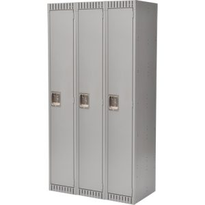 Lockers, Bank of 3, 36" x 18" x 72", Steel, Grey, Knocked Down - FL364