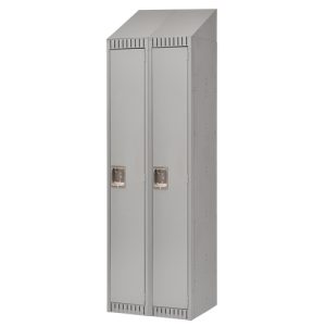 Assembled Lockers, Bank of 2, 24" x 18" x 72", Steel, Grey, Rivet (Assembled) - FN476