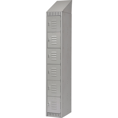 Lockers, 12" x 18" x 82", Steel, Grey, Knocked Down - FL388