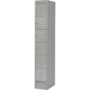 Lockers, 12" x 18" x 76", Steel, Grey, Knocked Down - FL400