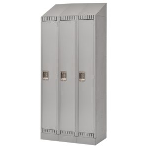 Lockers, Bank of 3, 36" x 18" x 86", Steel, Grey, Knocked Down - FL406