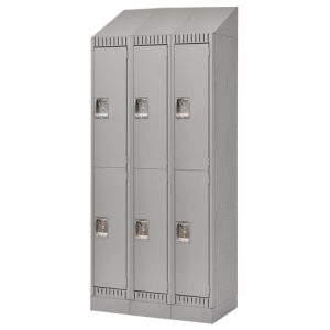 Lockers, Bank of 3, 36" x 18" x 86", Steel, Grey, Knocked Down - FL410
