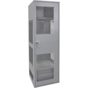 Gear Locker with Door, Steel, 24" W x 18" D x 72" H, Grey - #FN467