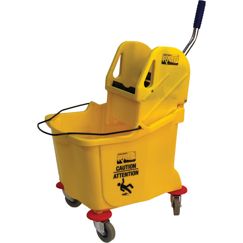 Mop Bucket and Wringer, Down Press, 9.5 US Gal.(38 Quart), Yellow - JG952