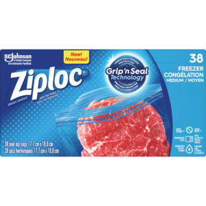 Ziploc® Freezer Bags Medium 17.7 cm x 18.8 cm (38/box) #JM308