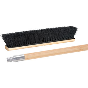 Broom - Push Broom with Metal-Threaded Handle, 24", Medium, Tampico Bristles - #JN006
