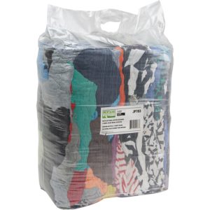 Recycled Material Wiping Rags, Cotton, Mix Colours, 25 lbs. - JP783