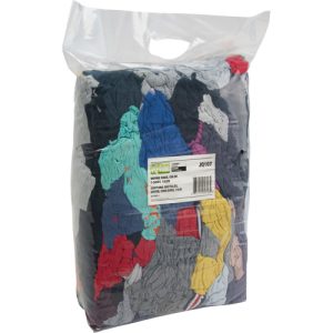 Recycled Material Wiping Rags, Cotton, Mix Colours, 10 lbs. - JQ107