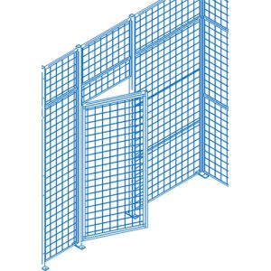 Wire Mesh Partition Components - Swing Doors, 7' H x 4' W - KD111