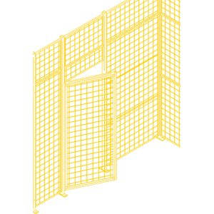 Wire Mesh Partition Components - Swing Doors, 7' H x 4' W - KH936