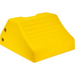 Heavy-Duty Wheel Chocks, Urethane, Yellow, 15-1/2" W x 17-7/10" D x 10" H - KI296