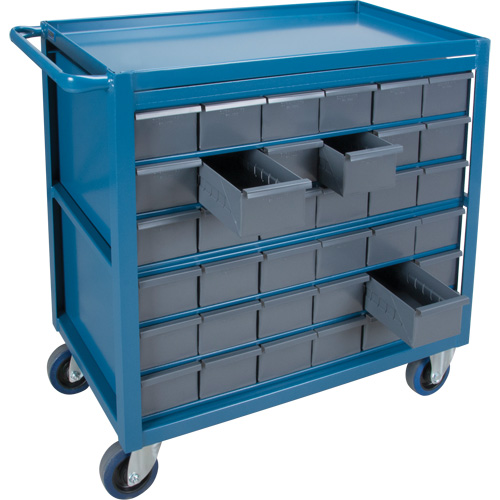 Drawer Shelf Cart, 1200 lbs. Capacity,Steel, 18" x W, 35" x H, 36" D, RubberWheels, All-Welded, 36 Drawers - MA247 - Image 2