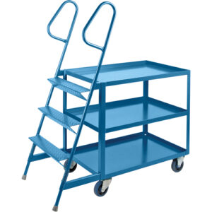 Stock Picking Carts, Steel, 24" W x 52" D, 3 Shelves, 1200 lbs. Capacity - MD441