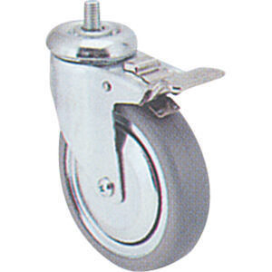 Casters Zinc Plated, Swivel with Brake, 4" (102 mm) Dia., 200 lbs. (91 kg.) Capacity - #ML138