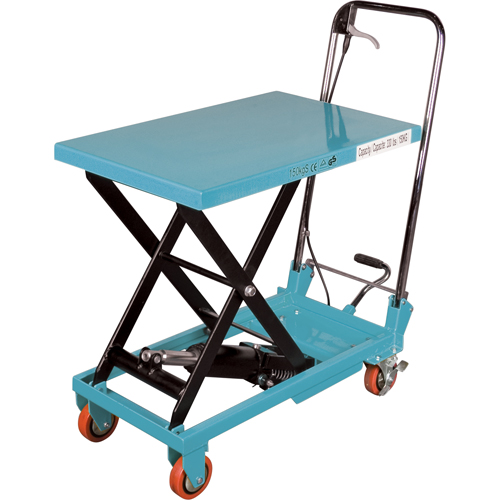 Heavy-Duty Hydraulic Scissor Lift Table, 27-1/2" L x 17-3/4" W, Steel, 330 lbs. Capacity - MJ518
