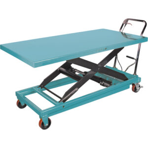 Heavy-Duty Hydraulic Scissor Lift Table, 63" L x 31-7/8" W, Steel, 1100 lbs. Capacity - MJ522