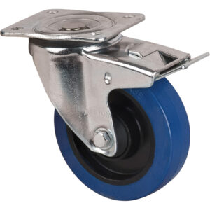 Blue Caster, Swivel with Brake, 5" (127 mm), Rubber, 400 lbs. (181 kg.) - ML345