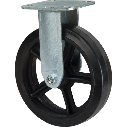 Mold-on Caster, Rigid, 8" (203.2 mm), Rubber, 660 lbs. (299 kg.) - ML853