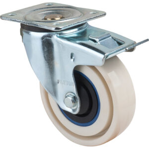 Sandwich Casters, Swivel with Brake, 5" (127 mm), Nylon, 440 lbs. (199.58 kg.) - MN446