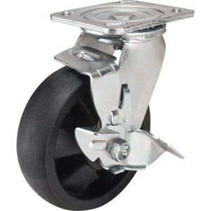Hi-Temp Caster, Swivel with Brake, 8" (203.2 mm), Nylon, 1000 lbs. (453 kg.) - MN454