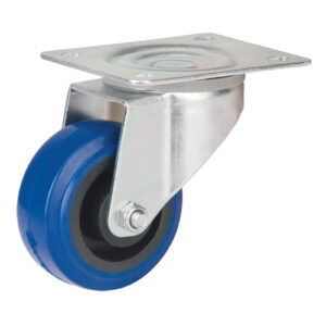 Blue Caster, Swivel, 3" (76 mm), Rubber, 285 lbs. (129 kg.) - MO511