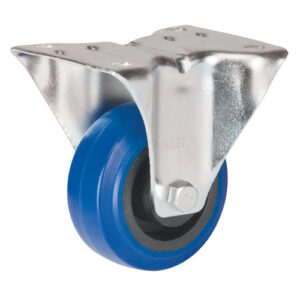 Blue Caster, Rigid, 3" (76 mm), Rubber, 285 lbs. (129 kg.) - MO512