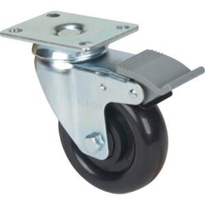 Caster, Swivel with Brake, 4" (101.6 mm), Polyolefin, 250 lbs. (113.4 kg) - MP579