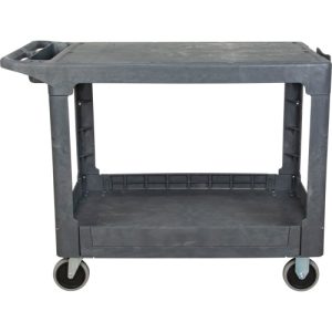 Flat-Shelf Utility Service Cart, 2 Tiers, 25-1/4" x 32-1/4" x 44", 550 lbs. Capacity - MP642