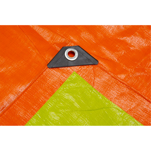 High-Visibility Heavy-Duty Woven Tarp, , Orange/Green, 20' x 30' x 12 mils - NAA097 - Image 3