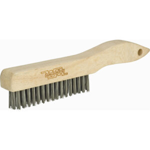 Shoe Handle Industrial-Duty Scratch Brush, Stainless Steel, 3 x 16 Wire Rows, 10-1/2" Long - NT613