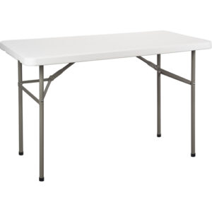 Folding Table, Rectangular, 48" L x 24" W, Polyethylene, White - ON598