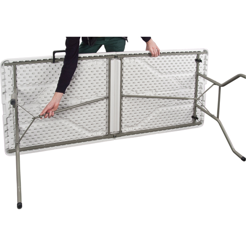 Fold-in-Half Table, Rectangular, 72" L x 30" W, Polyethylene, White - ON601 - Image 5