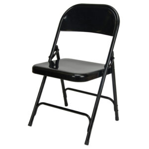 Folding Chair, Steel, Black, 300 lbs. Weight Capacity - OP960
