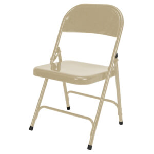Folding Chair, Steel, Beige, 300 lbs. Weight Capacity - OP961